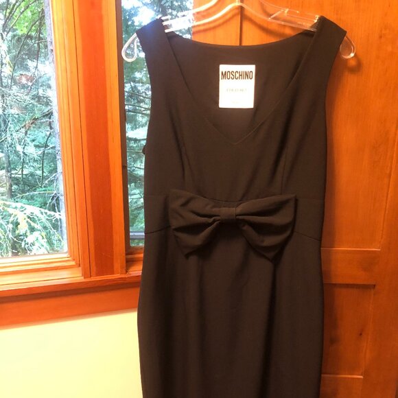 Moschino Black Front Bow-Detail Cocktail Dress - Picture 1 of 7